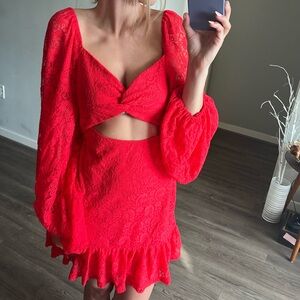 Red Lace Mini Dress
